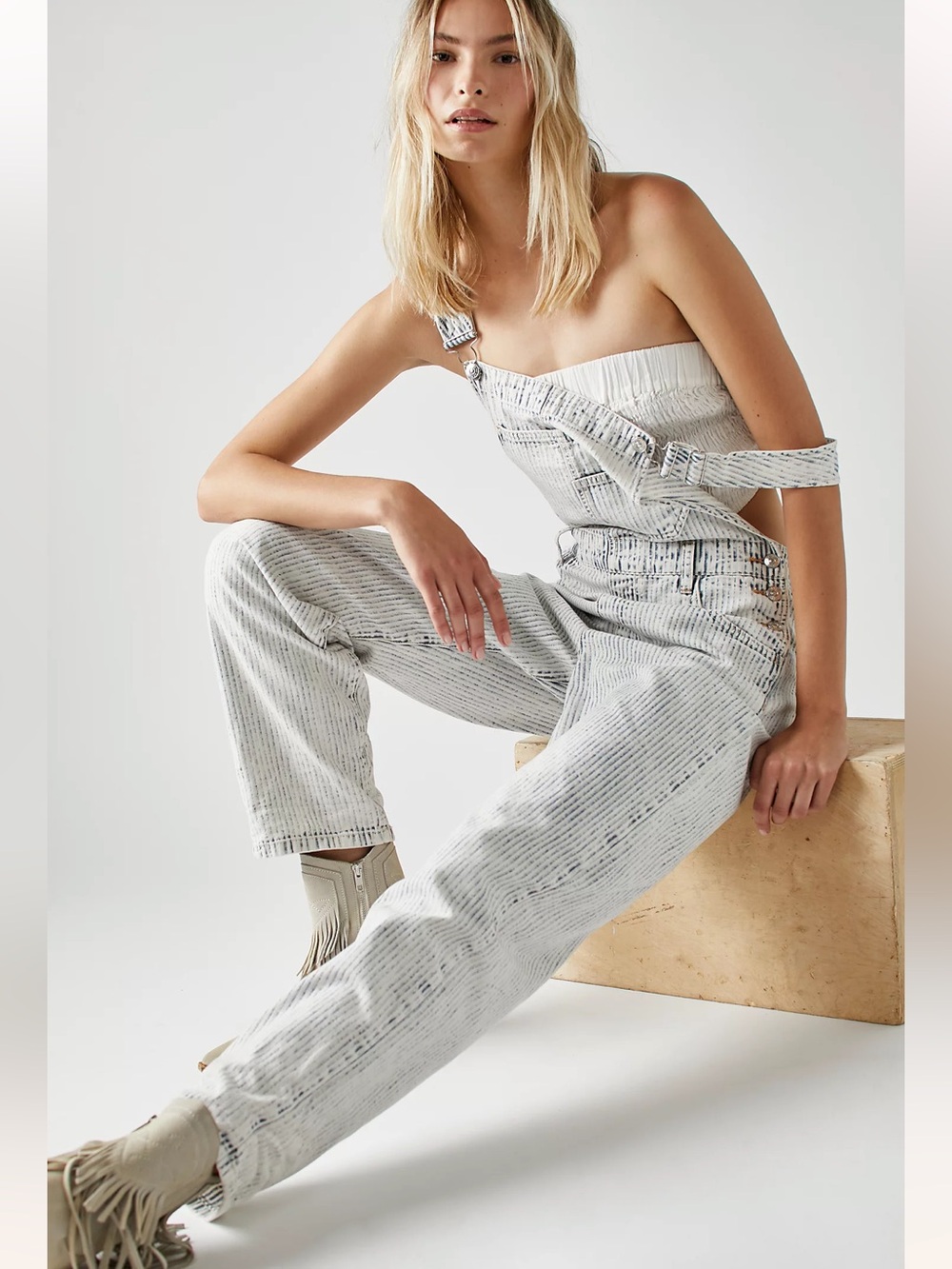We The Free by Free People Ziggy Railroad Overalls SIZE XS